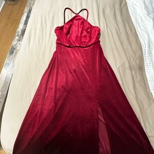 Lovely deep red wine bridesmaid dress